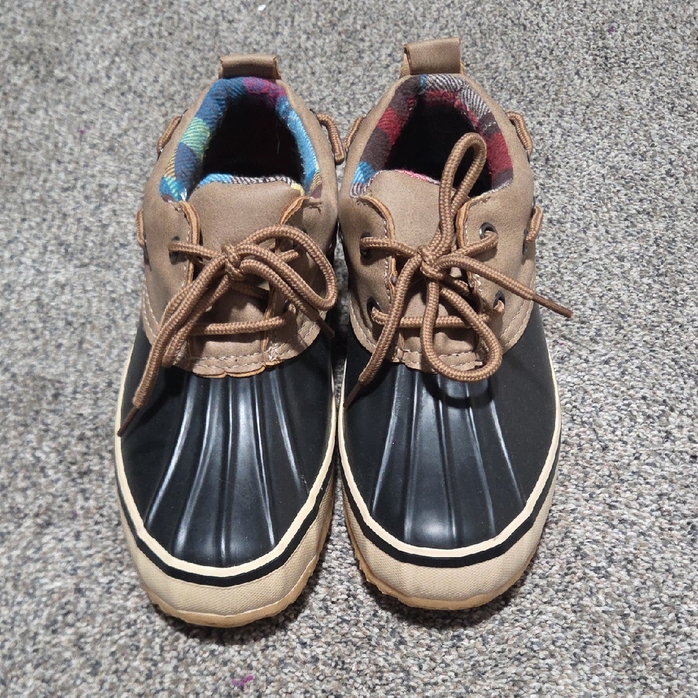 Women's Tan and Black Winter Duck Boots